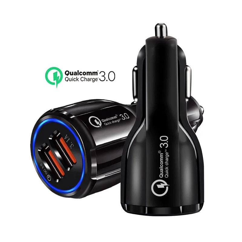 

Car USB Charger Quick Charge 3.0 2.0 Mobile Phone Charger 2 Port USB Fast for iPhone 7 8 X XS Xiaomi Tablet Car-Charger