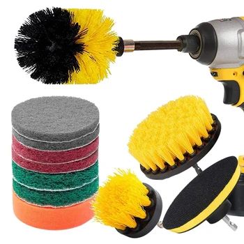 

Newest 12 Piece Drill Brush Scrub Pads Power Scrubber Brush with Extended Long Attachment All Purpose-Cleaner Scrubbing Cordless