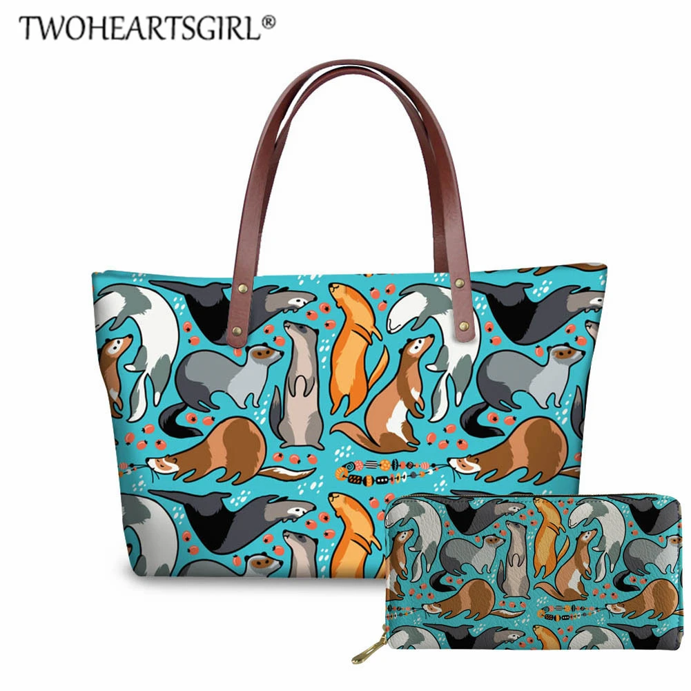 TWOHEARTSGIRL Conjunto de bolsos y carteras para mujer, bolsos de hombro con de hurones y animales, bolso viaje de gran capacidad|Cubos| - AliExpress