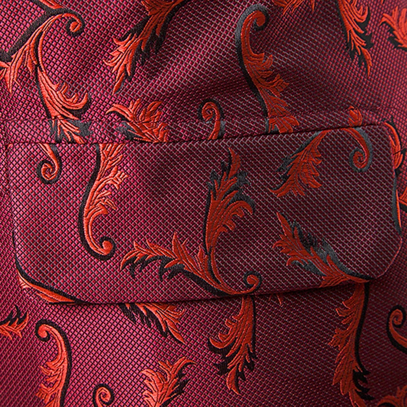 Plus size men casual Embroidered suit vest silk leaves pattern smart casual suit vest Single-breasted design slim fit for mens Plus size men casual Embroidered suit vest silk leaves pattern smart casual suit vest Single-breasted design slim fit for mens