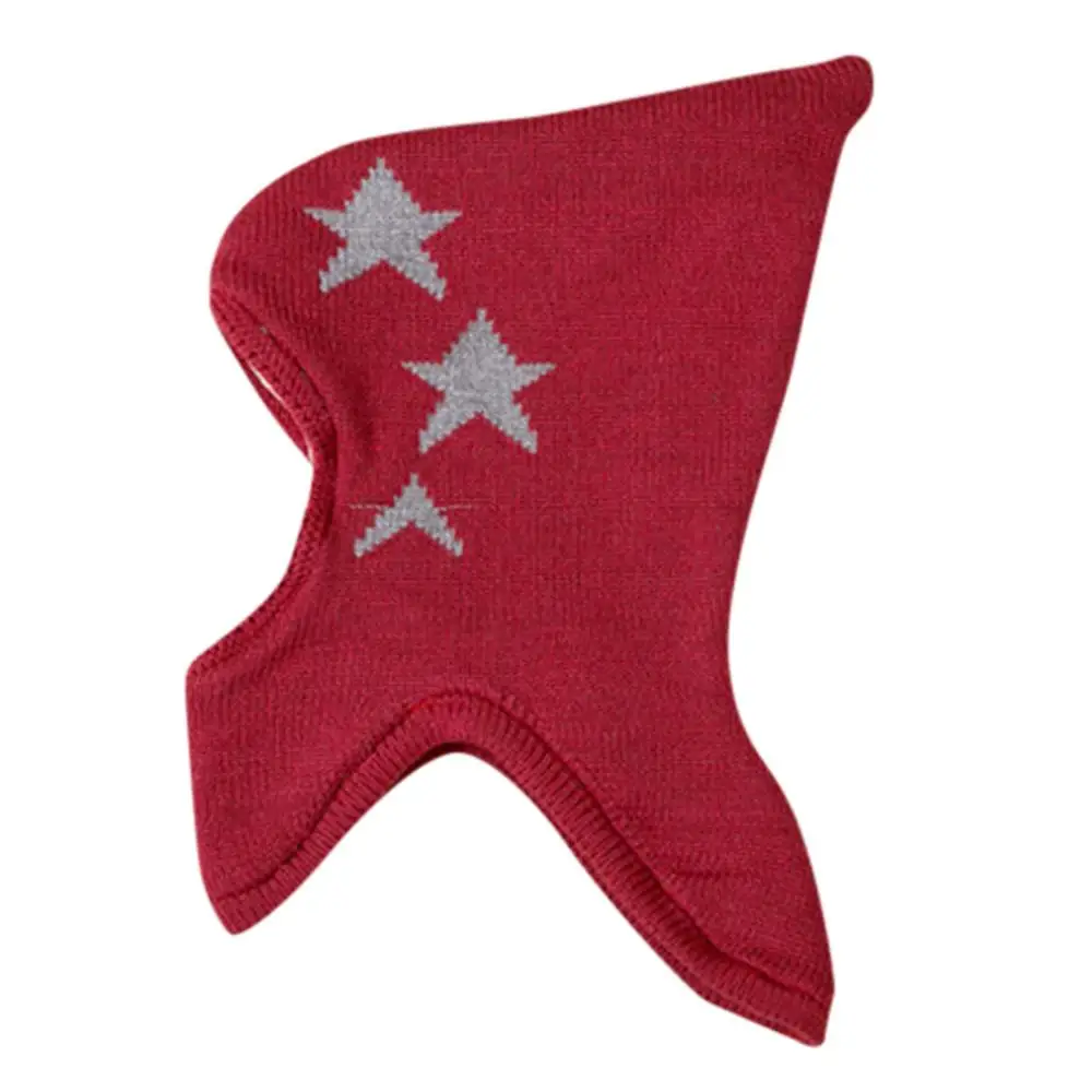 Wine Winter Spring Baby Hat Baby Boy Girl Hat Cap Star Print Children Hats Newborn Bonnet Beanie Boys Caps Hooded Bib One Piece A40 - Цвет: Wine