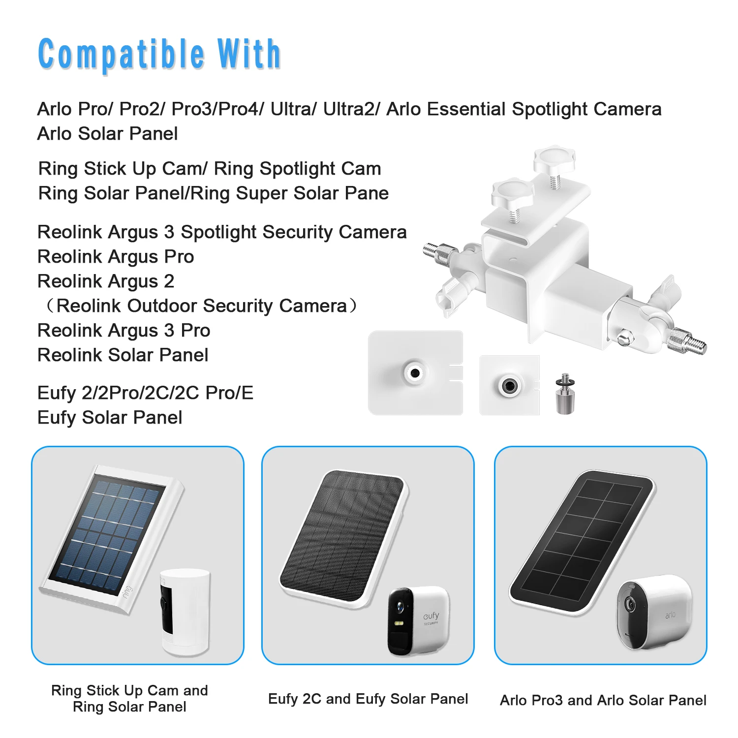 【はる】Ring StickUpCam ソーラーパネルと取付マウントのみ ソーラーパネルの取り付けにも対応！ 「Ring」の屋外用