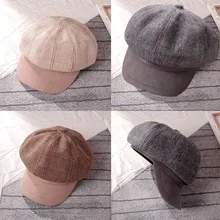 35 женская шляпа Зимний берет шляпа ретро печатные темно-синие шляпы головной платок, шарф шапка шапки для женщин czapka z daszkiem damskie