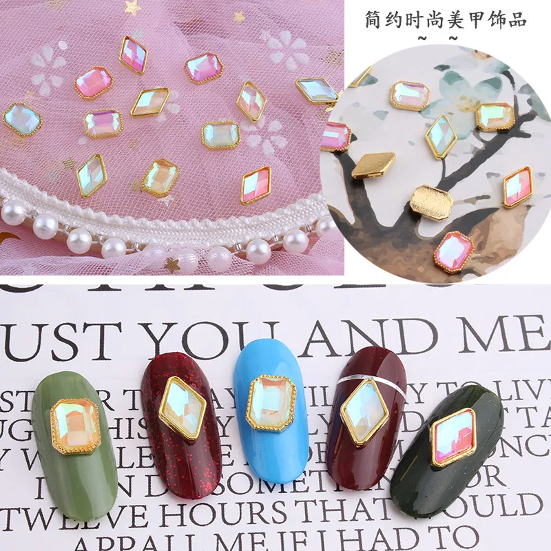 

50pcs Luminous Nail Strass Rhinestone Diamond Octagon Flat-back Strass Glow In The Dark 3D Nail Art Rhinestones Strass Accessory