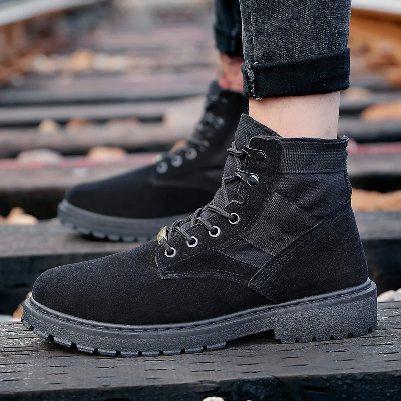 

Men's Sports Walking Shoes Wear-Resistant Casual Martin Boots British-Style-Canvas Breathable-Style