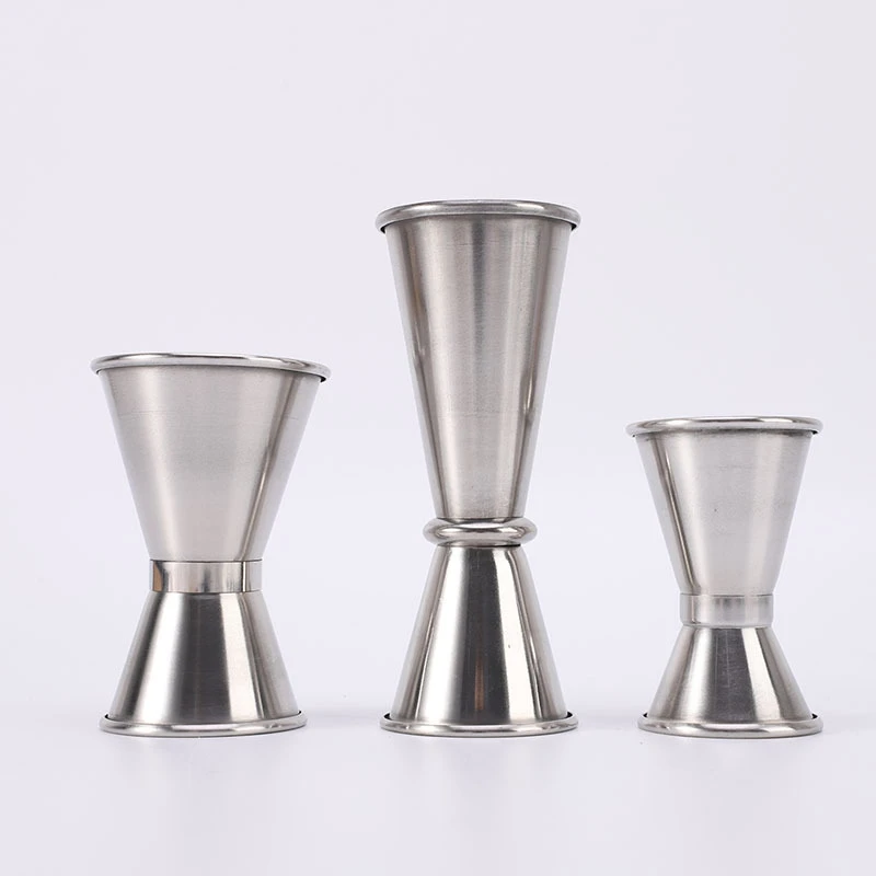 Stainless Steel Cocktail Shaker Measure Cup Dual Shot Drink Spirit Measure Jigger 15/30ml 25/50ml Kitchen Gadgets Cocktail Shaker Measuring Jigger Stainless Steel Measuring Cups