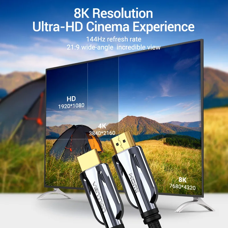 Кабель Vention HDMI 2 1 4K 8K кабель для выключателя СПЛИТТЕР ТВ PS3/4 Smart Box проектор
