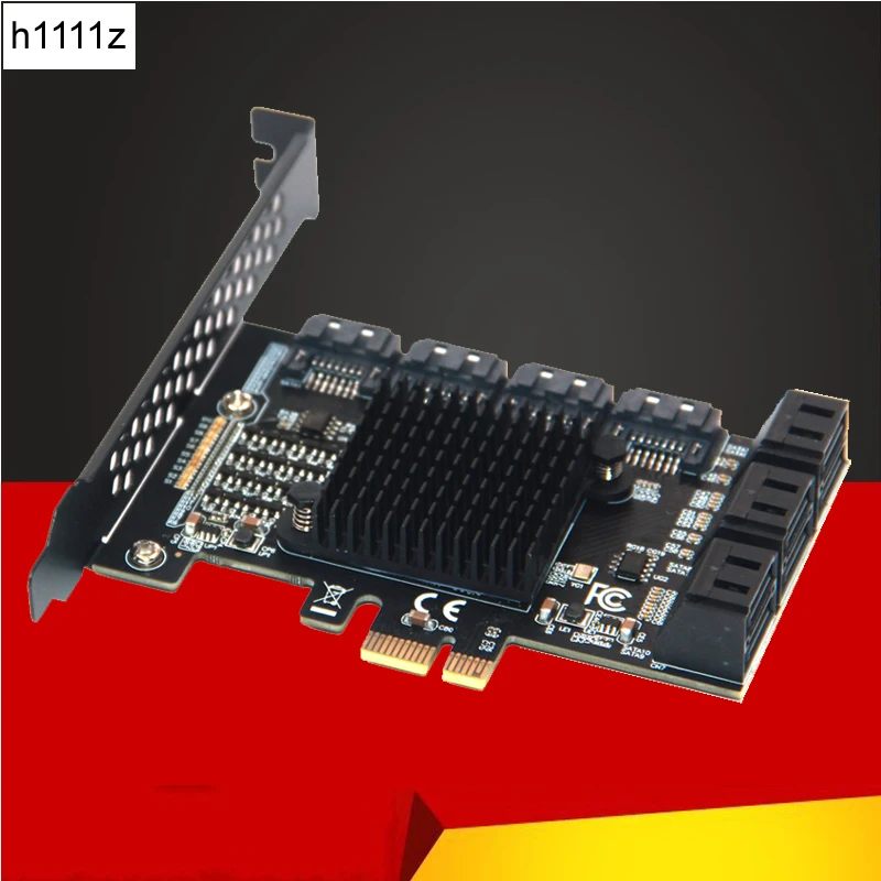 

Райзер для майнинга Chi a ASM1166, адаптер SATA PCIe, 10 портов SATA 3 к PCI Express 3,0 X1, Адаптер платы расширения контроллера, дополнительные карты