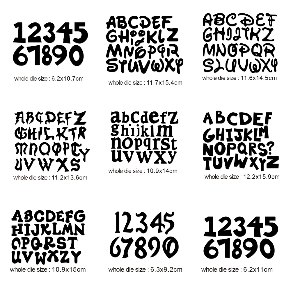 Metal Cutting Dies Alphabet Letters Number Set Stencils dies for DIY ...