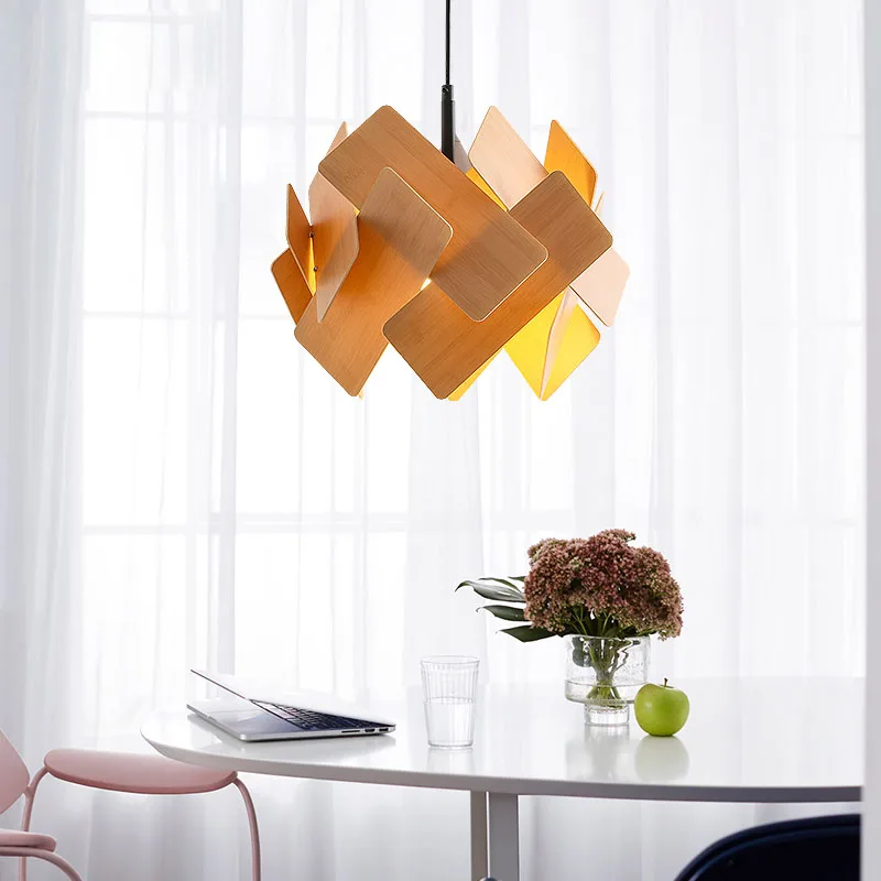 Postmodern Designer Pendant Lights Creative Wooden Arts Deco Hanglamp Living Room Dining Room Bedroom Lamp Kitchen Hanging Lamps afbeelding