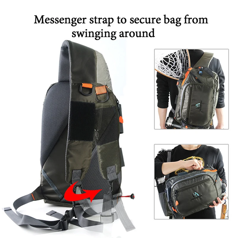

Fishing Sling Bag Multi Function Nylon Fish Gear Tackle Reel Lure Pouch Carry Case Back Pack Fishing Accessories