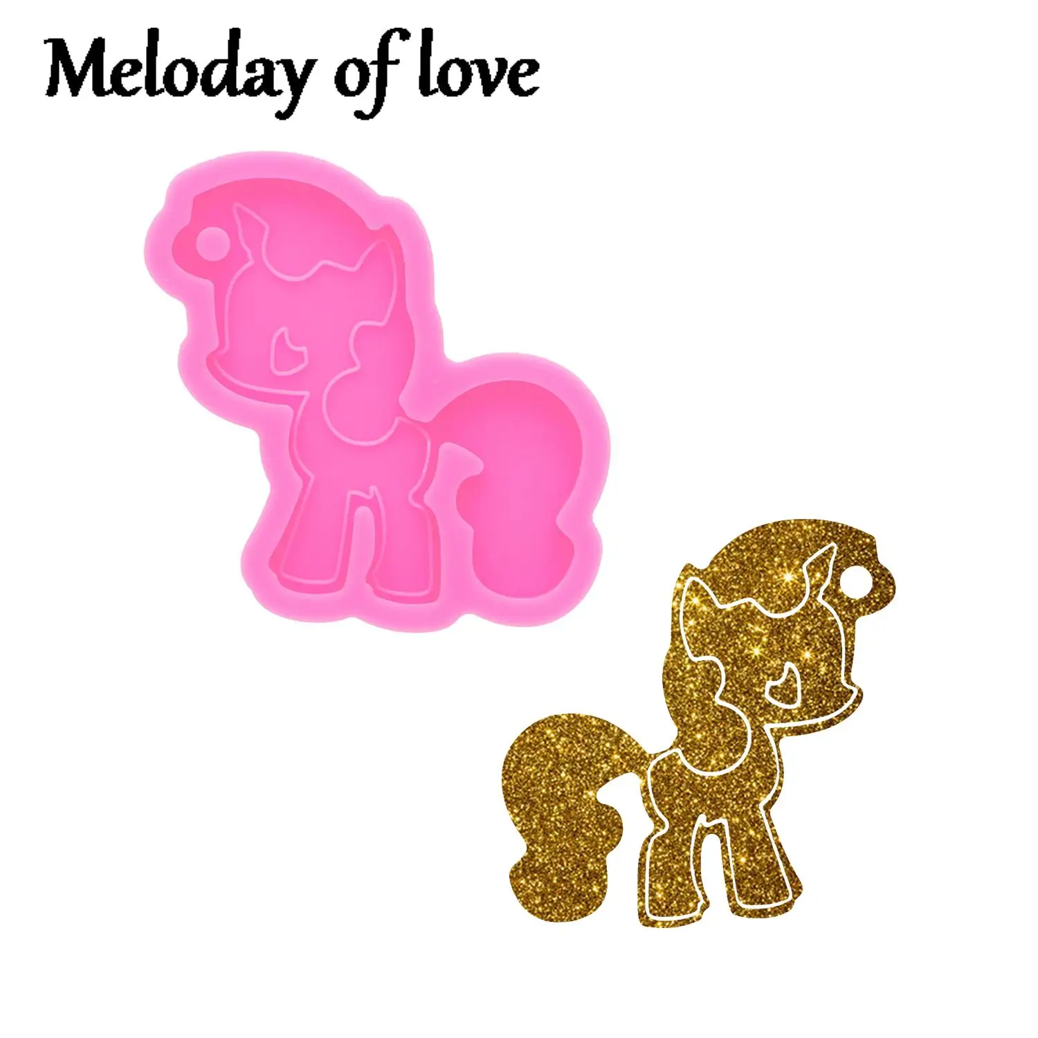 Shiny Horse Molds for Keychain DIY Pegasus Unicorn Model Resin Key Keychains Moulds Silicone Custom Mold DY0151 | Дом и сад