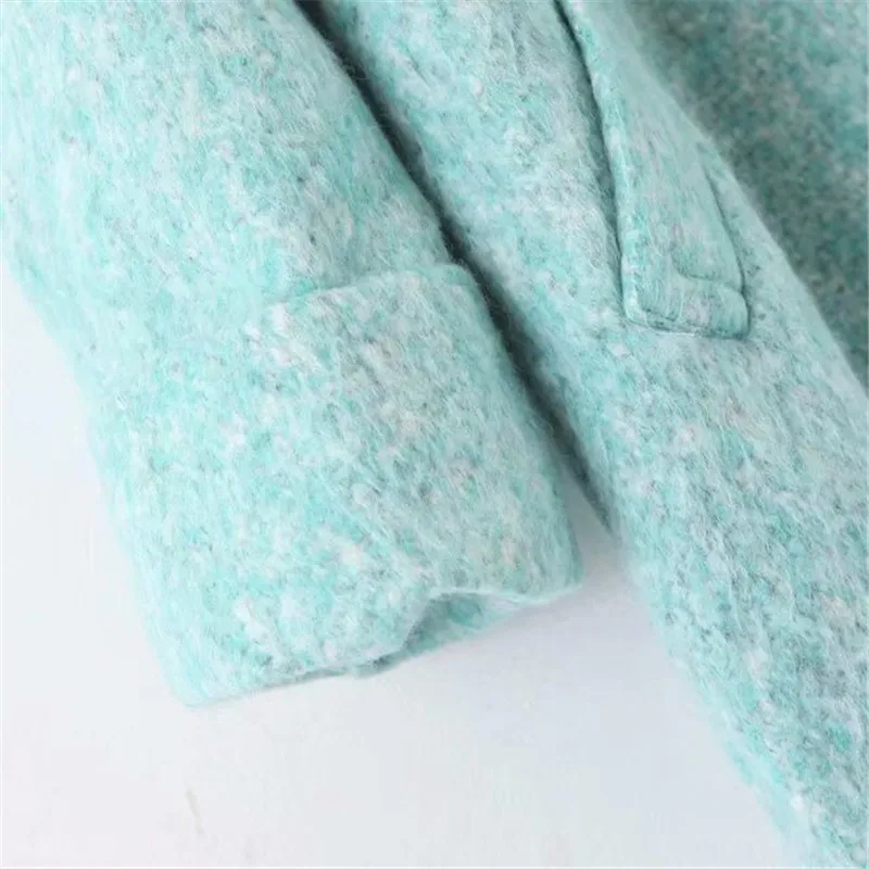 Корейское шикарное бирюзовое пальто для женщин, зимнее плотное теплое длинное женское пальто с карманами на пуговицах, верхняя одежда, abrigos mujer invierno