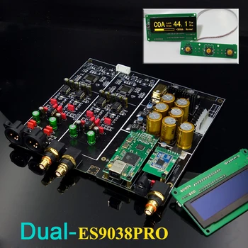 

TZT HIFI Dual ES9038PRO + XMOS XU208 / Amanero USB decoder DAC Board Support Add Bluetooth 5.0