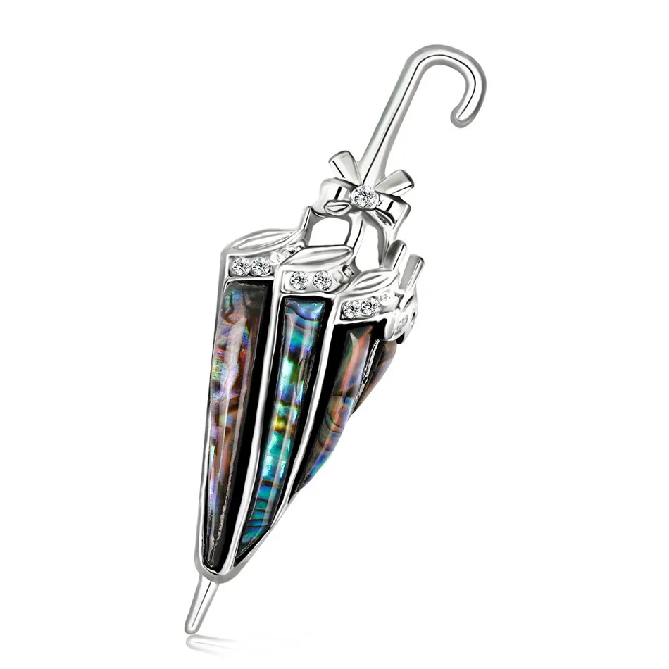 

2019 New Japan Korea Style Jewelry Natural Abalone Shell Cute Personality Umbrella Brooch Pin for Fashion Girl Women Accessories