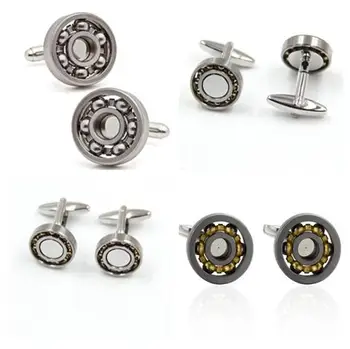 

10pairs/lot Rotatable Ball Bearing Cufflinks Gunblack Brass Plating Bearing Cuff Links Men's Jewelry Accessory Fashion Gift