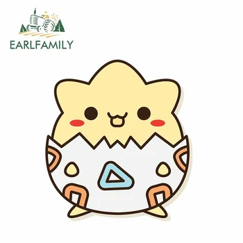 

EARLFAMILY 13cm x 11.9cm Pokemon Car Stickers Vinyl Car Wrap 3D Auto Sticker Togepi Decals for Car Body Windows Bumper Wall