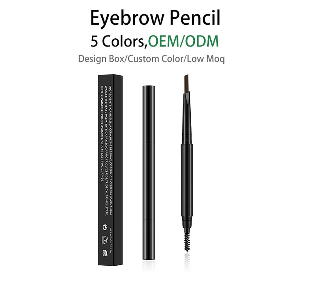 oem 5 colors waterproof eyebrow pen private label double head long lasting eyebrow pencil custom logo low moq