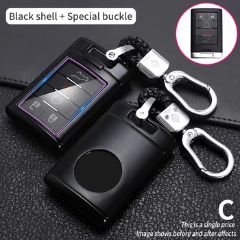 Carbon Fiber Car Smart Key Cover Case Fob For Cadillac DTS STS Escalade CTS SRX XTS ATS C7 2021 Protect Shell Accessories