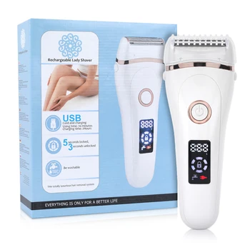 

LCD Display Depilator Rechargeable Electric Epilator Body Hair Remover Painless Lady Shaver Bikini Trimmer Waterproof USB Charge
