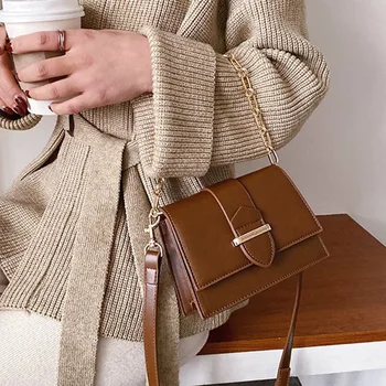

Ladies Totes Women Handbag Leather Chain Shoulder Messenger Bags For Women 2020 Solid Color Crossbody Bags Female Purse
