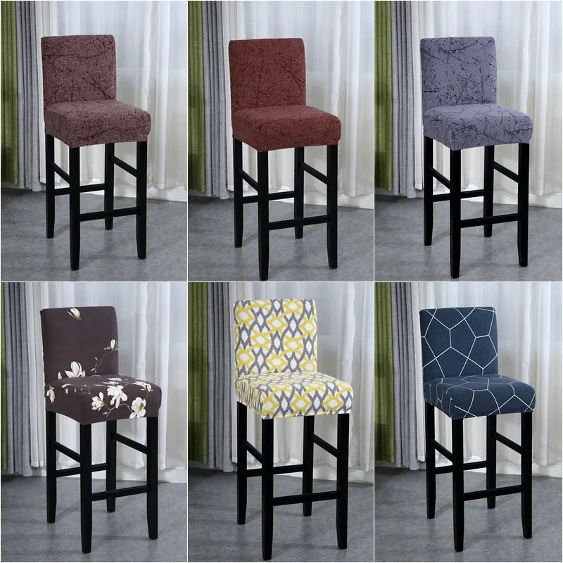 1/2/6 Geometric Chair Cover Short Back Bar Spandex Covers Seat Case High Leg for Home Banquet Living Room | Дом и сад