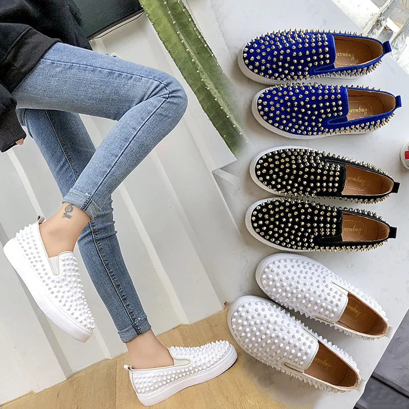 

Flat Keel Thin Shoes Women's Spring New Style Korean-style Versatile Rivet Lazy Slip-on Loafers Tods Casual Shoes 2020
