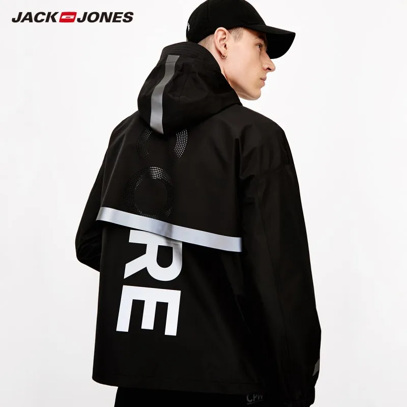 JackJones мужской Тренч с капюшоном короткая куртка светильник модная мужская одежда
