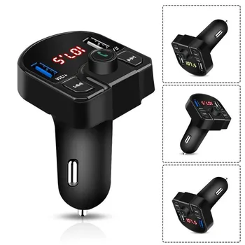 

1pcs Bluetooth FM Transmitter Auxiliary Modulator Bluetooth Handsfree Car Kit Car MP3 Player Audio Receiver Dual USB Car Charger