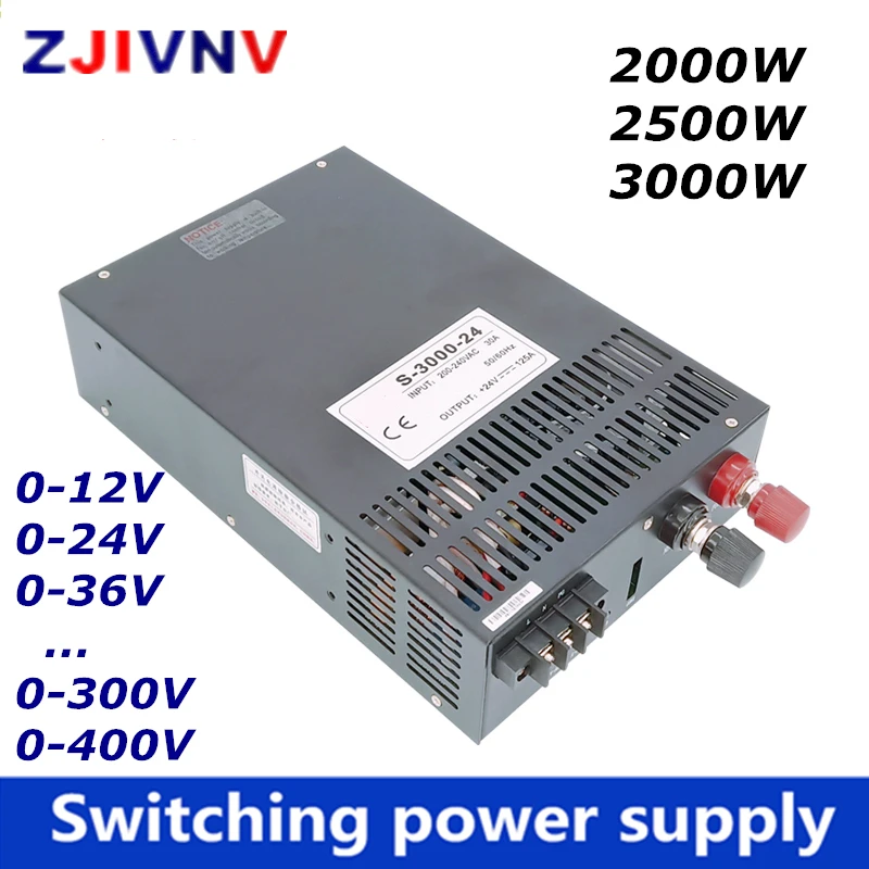 스위칭 전원 공급 장치, AC-DC 전압 전류 조절식 SMPS, 2000W, 2500W, 3000W, 0-12V, 24V, 36V, 48V, 60V, 80V, 90V, 110V, 220V, 300V, 400V