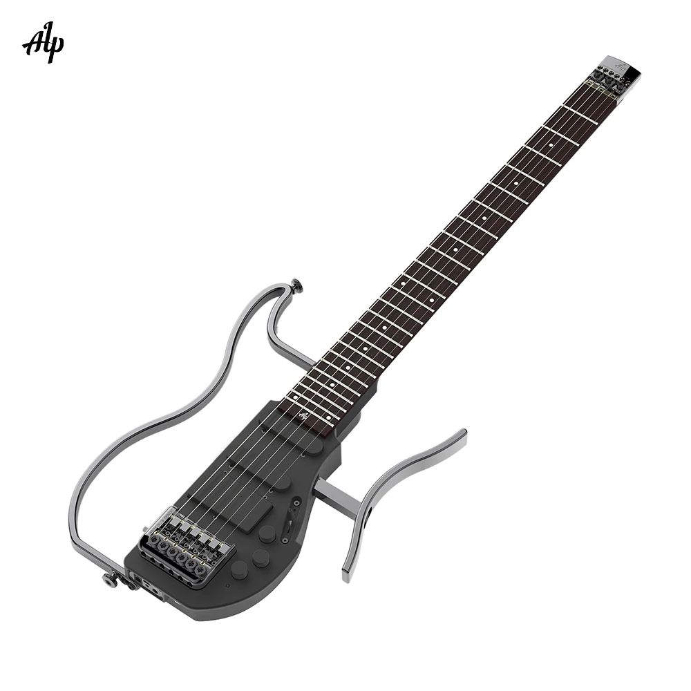

ALP AD-80 Professional Foldable Headless Travel Electric Guitar Built-in Headphone Amplifier & Lithium Battery with Gig Bag