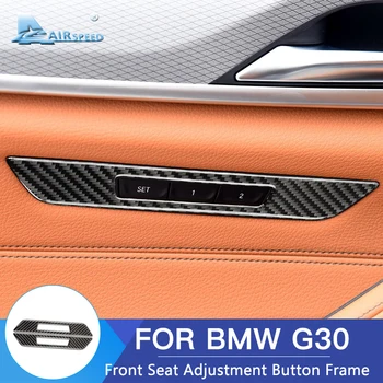 

Airspeed 2pcs for BMW G30 Accessories for BMW G30 Carbon Fiber Interior Trim BMW G30 Sticker Front Seat Adjustment Button Frame