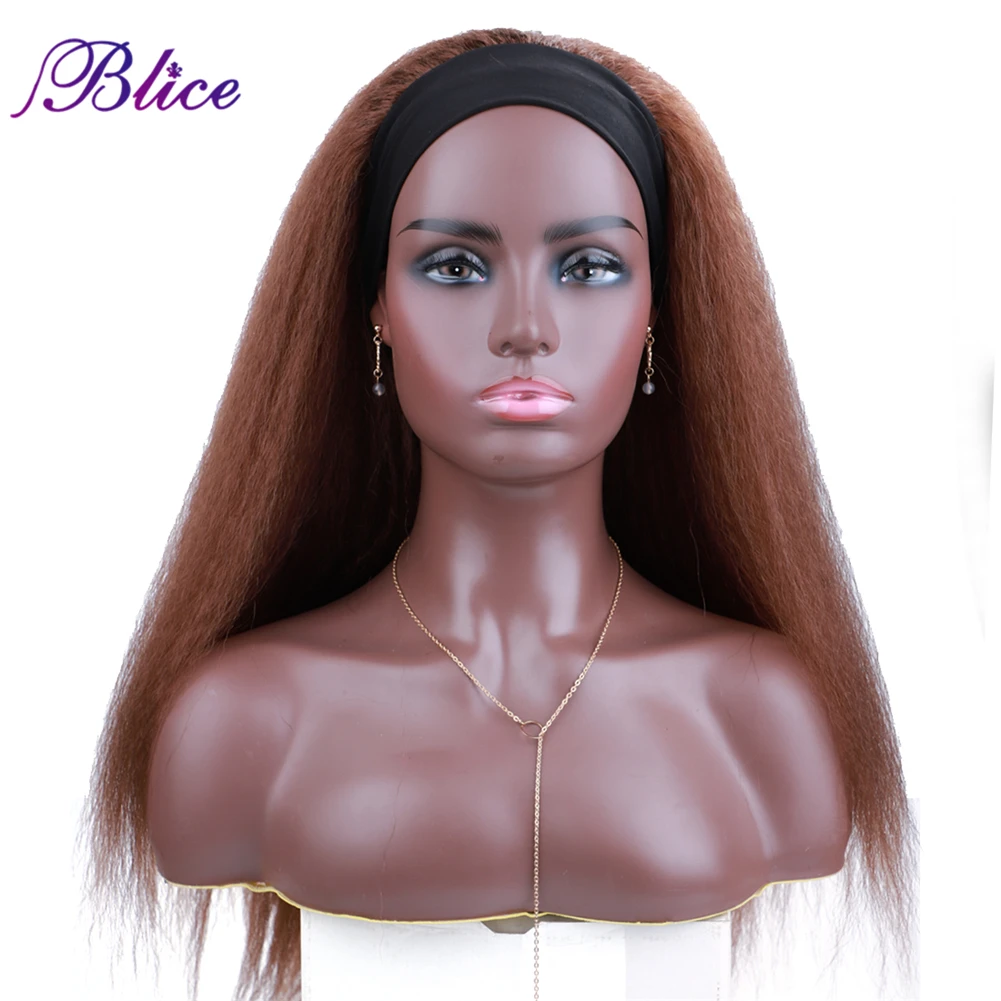 

Blice Headband Wig Long Synthetic Hair Extensions Kinky Straight Elastic Scarf Wigs Glueless For African American Women