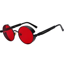 2021 Metal Steampunk okulary mężczyźni kobiety moda okrągłe okulary marka projekt Vintage okulary wysokiej jakości óculos de sol tanie i dobre opinie TEAEGG CN (pochodzenie) WOMEN Z tworzywa sztucznego Dla osób dorosłych Z poliwęglanu NONE UV400