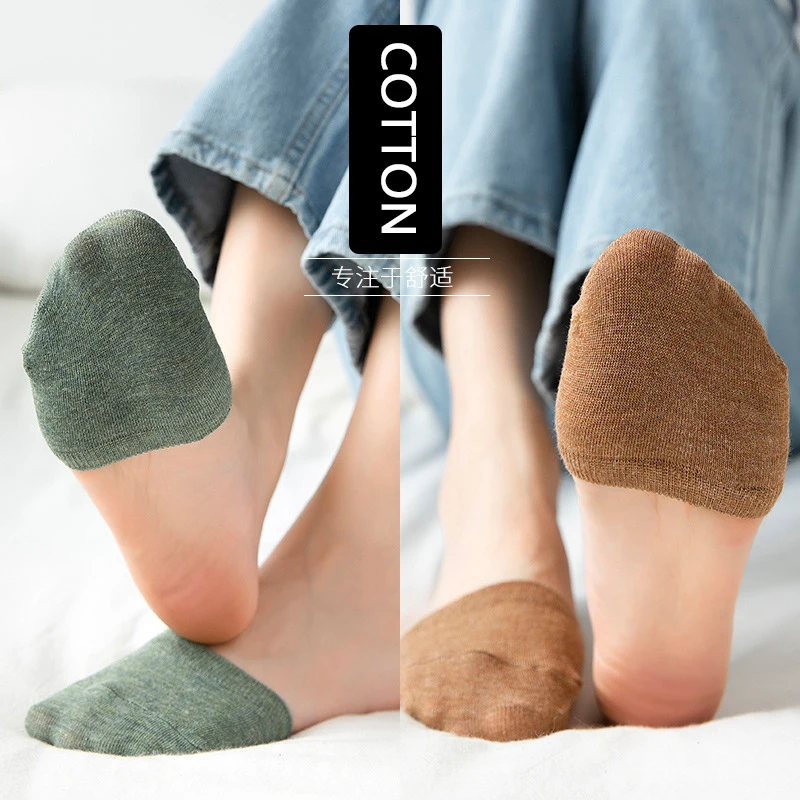 Toe socks pad: 10pieces =5pairs summer forefoot socks women solid candy color heels invisible half palm foot toe cover socks sock slipper gifts