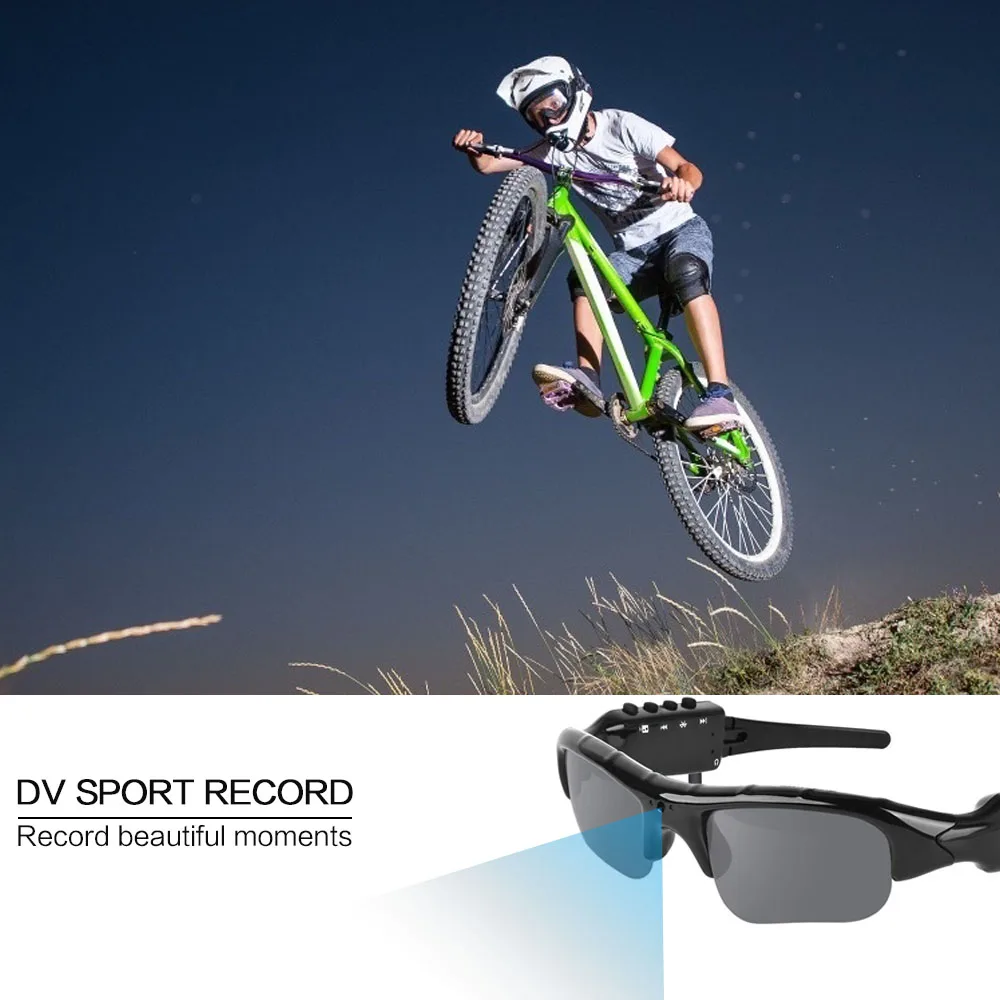 2022 HD 1080P 32GB Polarized Lens Mini Sunglasses Camera Multifunctional Biuetooth MP3 Player Sports DV Video Recorder