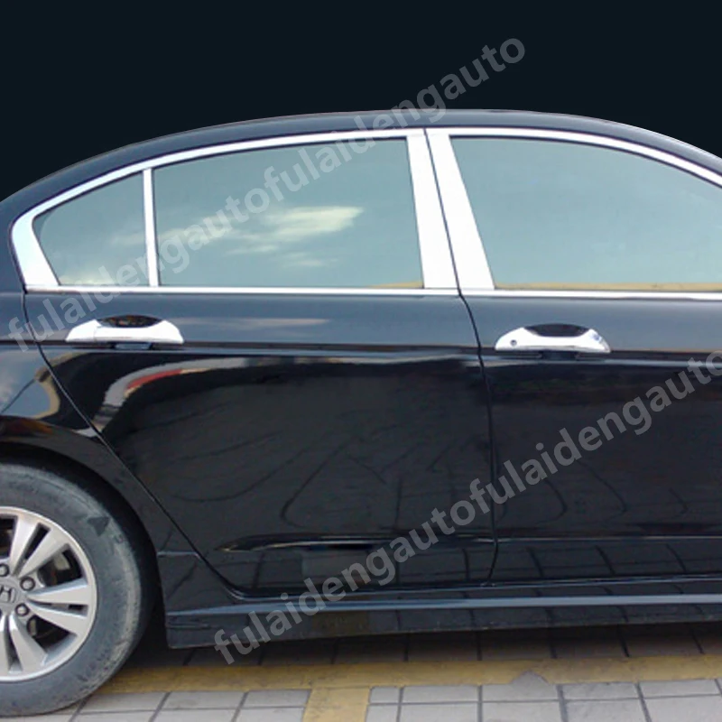 6 шт. для Honda Accord Sedan 4DR 2008-2012 дверь из нержавеющей стали B, C столб зеркальная пластина литье автомобиля Стайлинг Аксессуары