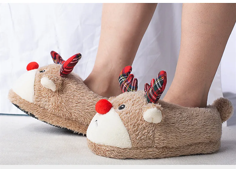 Suihyung/Детские плюшевые тапочки с героями мультфильмов; зимняя теплая детская домашняя обувь; хлопковая обувь с милыми животными для мальчиков и девочек; домашние тапочки