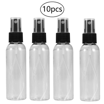 

10pcs/set 60ML Refillable Transparant Liquid Bottle Empty Plastic Makeup Liquid Perfume Mist Atomizer Empty Cosmetic Containers
