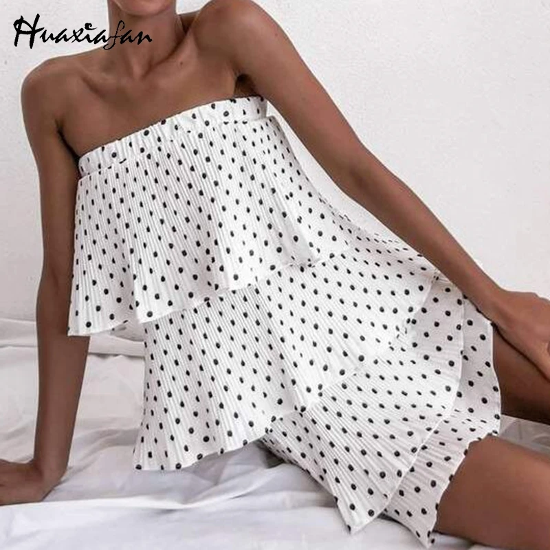 Huaxiafan women long skirts dot print straight midi skirt high waist white black office lady female skirts casual bottoms