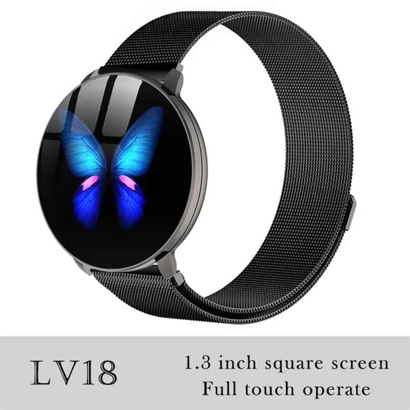 Новые смарт-часы LV18 для мужчин и женщин gps водонепроницаемый монитор сердечного ритма для сна спортивный фитнес-трекер напоминание о сообщениях для Android IOS - Цвет: LV18 Black Steel