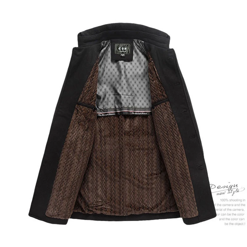 Зимнее мужское шерстяное пальто с воротником-стойкой, деловое повседневное шерстяное пальто, Мужская брендовая куртка, пальто Palto BF1297