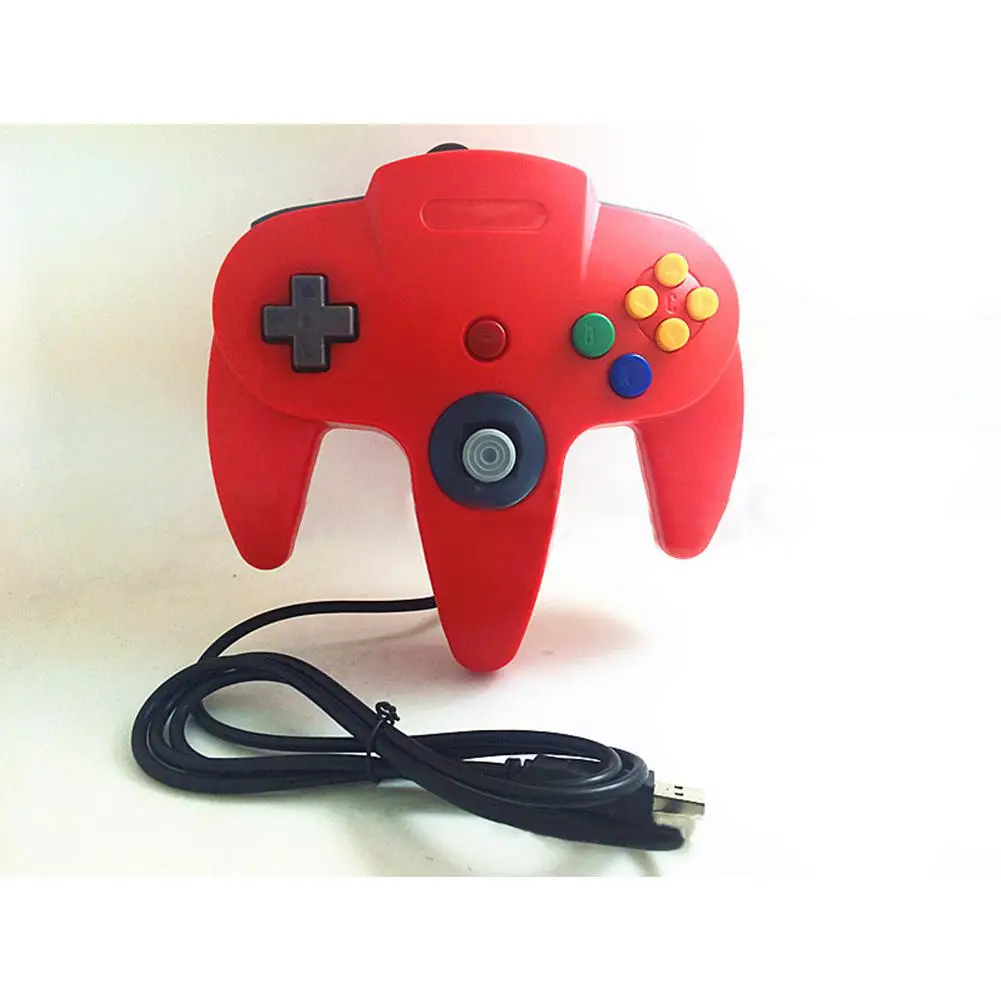 red Проводной N64 геймпад джойстик игровой коврик для Gamecube для Mac геймпады ПК игровой контроллер Джойстик - Цвет: red