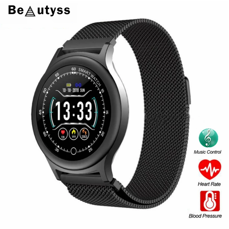 

Beautyss Q28 Smart Watch Men Metal IP68 Waterproof Heart Rate Blood Pressure Monitor amazfit bip SNS Notifications Smartwatch