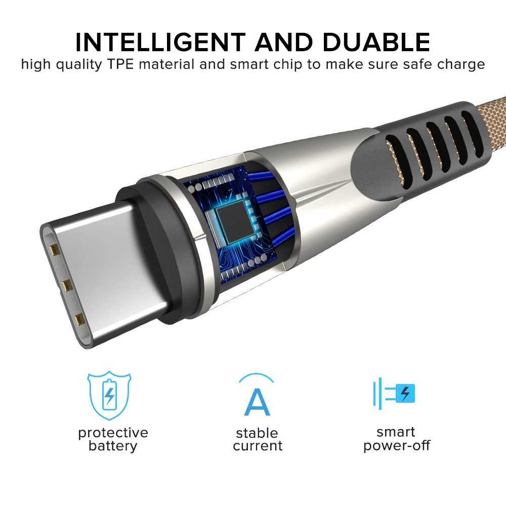 Кабель USB C 2 4 а нейлоновый мобильный телефон шнур для синхронизации данных LG HTC