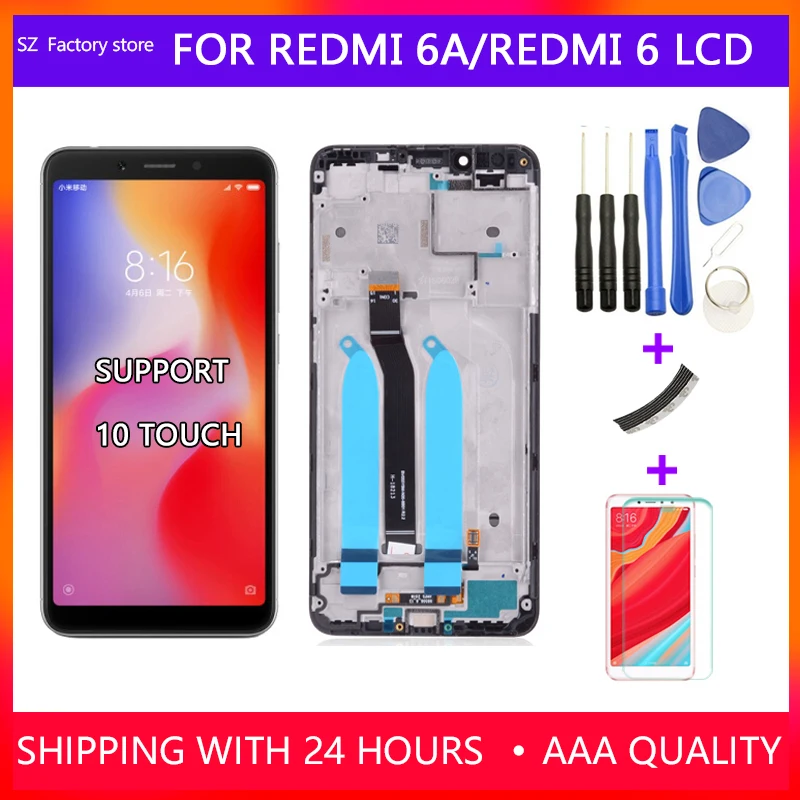 Сменный экран 5 45 дюйма для Xiaomi Redmi 6A ЖК дисплей и сенсорный дигитайзер рамка в