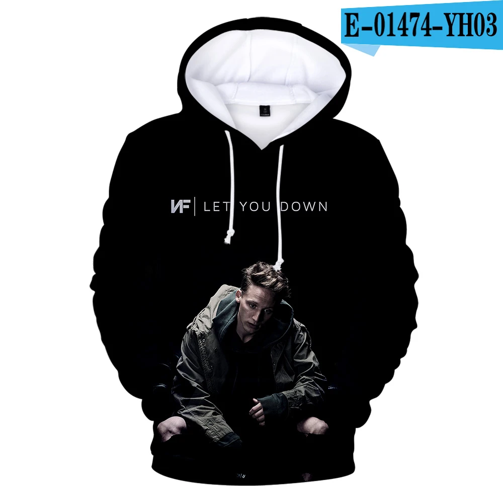 NF Hoodies Men Sweatshirt Spring Autumn Winter Hip Hop Pullover Letters 3D Print Rapper NF 3