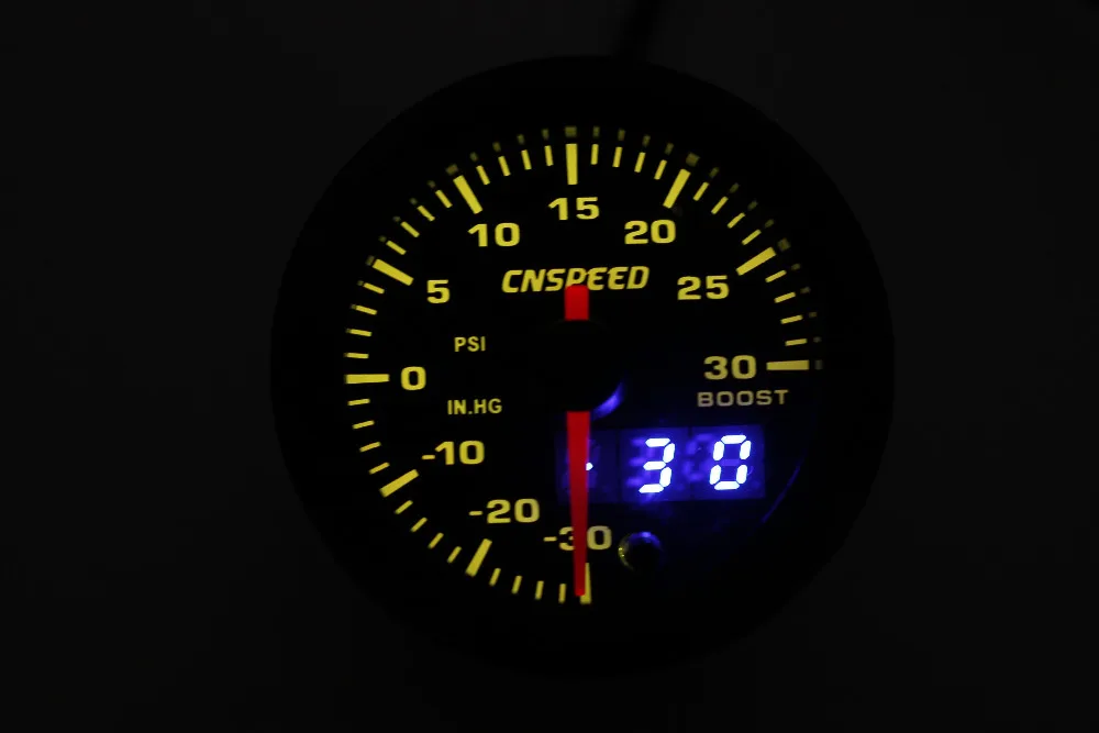 " 52 мм 7 цветов светодиодный Автомобильный авто турбо Boost Gauge PSI метр аналоговый/цифровой двойной дисплей Автомобильный метр с датчиком YC101430