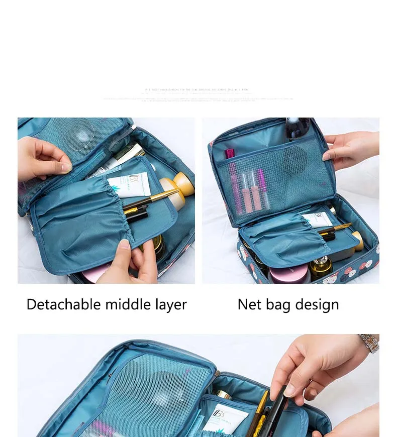 Waterproof Multi-Level Travel Makeup Bag