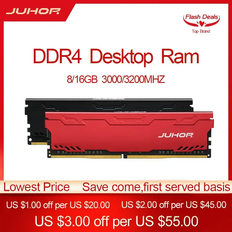 Модуль ОЗУ JUHOR DDR4 8/16 ГБ 3000 МГц 3200 с радиатором | Компьютеры и офис